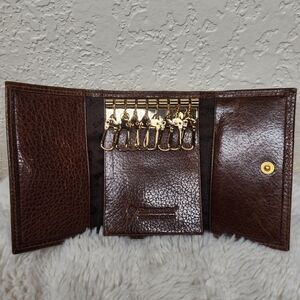 Vintage Samsonite Brown Full Grain Leather Wallet Key Holder